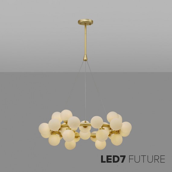 Loft Industry Modern - Bubbles Stick Circle Chandelier